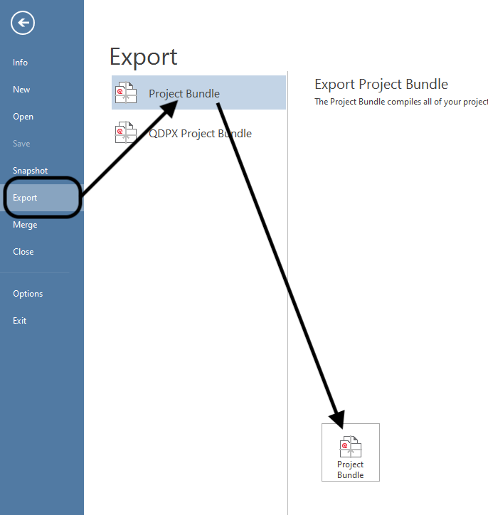 From the menu, choose "Export" and "Export Project Bundle"